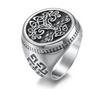 Nordic Celtic Stainless Steel Ring, Retro Celtic Titanium Steel Ring