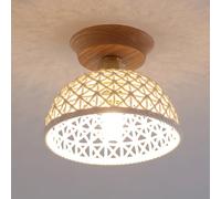 Nordic Ceramic Ceiling Light Hallway Ceiling Light, Semi Flush Mount Ceiling Light Fixture Mid Century Hallway Lights for Entryway Bathroom Foyer, Vintage Brass Close to Ceiling Light/a
