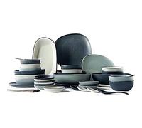 Nordic Ceramic Dinnerware Sets, Porcelain Plate and Bowl Sets, High-End Color Dishware Sets, Modern Reactive Glaze Stoneware Dishes Set Holiday,12Pcs
