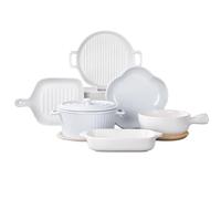 Nordic ceramic striped dishes and bowls fresh and exquisite personalized tableware-white