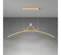 Nordic Classical Linear Pendant Lights Post Long Chandelier 42W Dimming LED Gold Black Flush Mount Ceiling Hanging Lamp for Dining Living Room Kitchen Bedroom(Gold)
