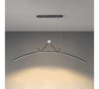 Nordic Classical Linear Pendant Lights Post Modern Long Chandelier 42W Dimming LED Gold Black Flush Mount Ceiling Hanging Lamp for Dining Living Room Kitchen Kids Bedroom(Dark)