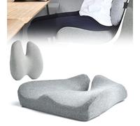 Nordic Comforts Ergonomic Memory Foam Seat & Lumbar Cushion Set - Orthopedic Relief for Tailbone & Lower Back Pain Perfect for Any Chair Anywhere (Gray)