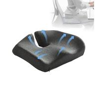 Nordic Comforts Seat & Lumbar Cushion, Ergonomic Memory Foam Seat Pads, Relieves Tailbone & Lower Back Pain, For Office,Travel,Chair,Gaming,Car, Wheelchair Office Chair Ring Cushions (dark grey)