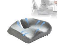 Nordic Comforts Seat & Lumbar Cushion, Ergonomic Memory Foam Seat Pads, Relieves Tailbone & Lower Back Pain, For Office,Travel,Chair,Gaming,Car, Wheelchair Office Chair Ring Cushions (light gray)