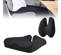 Nordic Comforts Seat & Lumbar Cushion, Nordic Comforts Orthopedic Seat Cushion, Ergonomic Memory Foam Seat Cushion - Relieves Tailbone & Lower Back Pain, Works on Any Chair