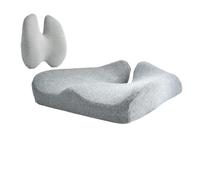 Nordic Comforts Seat & Lumbar Cushion, Nordic Comforts Orthopedic Seat Cushion, Works on Any Chair for Office & Travel-Hip & Sciatic Comforts,Relieves Tailbone & Lower Back Pain(Gray,Set)