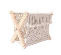 Nordic Cotton Woven Storage Basket Stylish Knitting Magazine Rack & Desktop Book Shelf for Home nization Decor and Storage Perfect for Craft Lovers