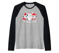 Nordic Country Viking Scandinavia Norwegian Flag Norway Raglan Baseball Tee