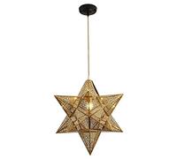Nordic Creative Geometric Moravian Star Restaurant Pendant Light Metal Lantern E27/E26 Retro Gold Adjustable Kitchen Island Bedroom Ceiling Hanging Lighting Bar Cafe Tiffany Technical Chandelier