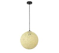 Nordic Creative Hemp Globes Light Colorful Hanging Lamp Restaurant Chandelier Kitchen Island Ceiling Spherical Rattan Nest Lampshade Bar Bedroom Dropligh/Yellow/35Cm