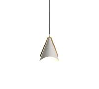 Nordic Creative Ironwork Hanging Lamp A Modern Minimalist Wooden Restaurant Pendant Light E27 Lamp Holder Living Room Hotel Corridor Chaners Suitable for Coffee Shops Hair Salons Lightin (White)