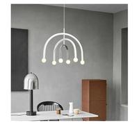 Nordic Creative U-Shaped Rainbow Chandelier Modern Bedroom Living Children's Room LED Pendant Lamp Home Decor Lighting Fixtures(D55CM-C)