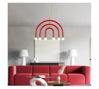 Nordic Creative U-Shaped Rainbow Chandelier Modern Bedroom Living Children's Room LED Pendant Lamp Home Decor Lighting Fixtures(D55CM-E)