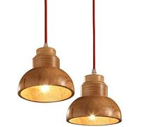 Nordic Creativity Wooden Pendant Lamp Dome Restaurant Small Ceiling Adjustable Height Bedroom Pendant Lights ? Living Room Bedroom Cafe Bar Solid Wood Simple Chandelier