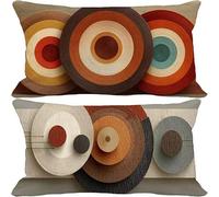 Nordic Cushion Covers 50 x 80 Set of 2, Rectangle Outdoor Cushions Waterproof Soft Sofa Pillows Covers with Invisible Zipper for Outdoor Garden Furniture Bench Decorative Pillows (Abstract) k-2676