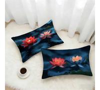 Nordic Cushion Covers 60x80 Set of 2, Flower Rectangle Pillow Cases with Hidden Zipper, Soft Velvet Pillow Case 80x60cm, Double Sided Printing, Pillowcases for Bed Sofa Bedroom Outdoor Decor 7-5346