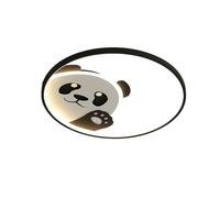 Nordic Cute Round Ceiling Lamp Acrylic Lampshade Flat Lighting Cartoon Panda Cute Ceiling Lights Suitable for Boys' and Girls' Rooms