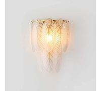 Nordic Decorative Wall Lamp, Feather Shape, Glass, Wall Wall Light, E14 Accessory, Landscape Light, Diameter 26 Cm, 2 Levels, Wall Lights for Room Wall Lamp,S