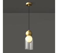 Nordic Dinitable Light Indoor Lightimodern Light Glass Kitchen Island Hangingp Mid Century Single Head for Diniroom Bedroom/Brass/a
