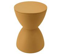 Nordic Drum Side Table, Hourglass Modern Round Table, Double Sided Plastic Sofa Stools, Change Shoes Bench, Accent Stool for Coffee, Patio, Makeup, Indoor, Home, Bedroom (Ginger