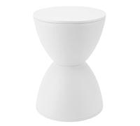 Nordic Drum Side Table, Hourglass Modern Round Table, Double Sided Plastic Sofa Stools, Change Shoes Bench, Accent Stool for Coffee, Patio, Makeup, Indoor, Home, Bedroom (White)