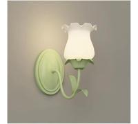 Nordic E27 Wall Sconce Frosted Glass Floral Wall Light Fixture Bedroom Living Room Porch Hallway Farmhouse Style(Flower,2 Lights)