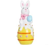 Nordic Easter Bunny Figurine Resin Sweater Rabbit Statue(Yellow)