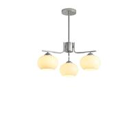 Nordic Farmhouse Decoration White Glass Chandelier Flush Mount Ceiling Lamp Black White Lamp Mid Century Chromed Industrial Sputnik Chandeliers for Living Room Dining Room Bedroom/Chrome/6 L