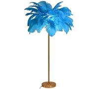 Nordic Floor Lamp, Modern Luxury Real Ostrich Feather Standing Lamp, Romantic Princess Bedroom Reading Lamps, with G4*3 LED Bulb It's so Kind of You
