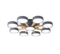 Nordic Flush Mount 36W LED Ceiling Light Acrylic Bedroom Hang Lighting Minimalist Wooden Chandelier 48W Living Room Decoration Pendant Light 6000K White 4-light Business District