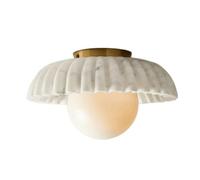 Nordic Fluted Resin Ceiling Lights, Modern Round Glass Ceiling Light Semi-Flush Mount Ceiling Lamp for Corridor Cloakroom