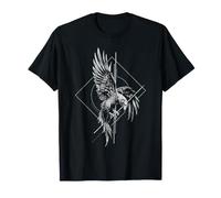 Nordic Flying Raven Norse Mythology Geometric Rune Art T-Shirt