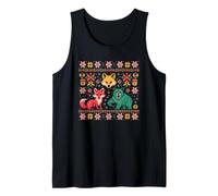 Nordic Folk Art Fox & Bear Cross Stitch Style Tank Top