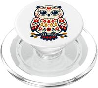 Nordic Folklore Owl Floral Pattern Cute Vintage Style PopSockets PopGrip for MagSafe