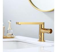 Nordic Full Copper Brushed Gold hot and Cold countertop Basin Faucet washbasin Swivel Black Basin Faucet, high Gold