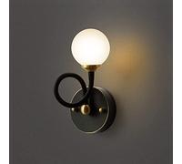 Nordic Glass Ball Shade Wall Sconce Brushed Brass LED Wall Lights with Bulbs Bedroom Bedside Adjustable Wall Lamps Bathroom Living Room Wall Lighting Bedside Decor Lamp A