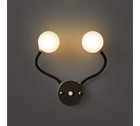 Nordic Glass Ball Shade Wall Sconce Brushed Brass LED Wall Lights with Bulbs Bedroom Bedside Adjustable Wall Lamps Bathroom Living Room Wall Lighting Bedside Decor Lamp A