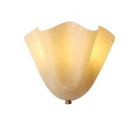Nordic Glass Shell-shaped Wall Sconce Art Deco Scallop Wall Light Fixture | Mid-Century Sconces Wall Lighting for Living Room Bedroom Bedside Corridor, E14 Wall Mount Lamp(White)