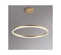Nordic Golden Single Ring Chandelier, Hardware Acrylic Ceiling Pendant Lights Hotel Hanging Lamp Height Adjustable for Restaurant Living Room Bedroom(D40cm/18w)