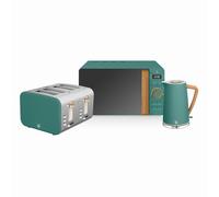 Nordic Green 4-Slice Toaster, Kettle, and Microwave Bundle