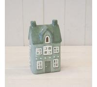 Nordic Green Ceramic Tealight Holder House