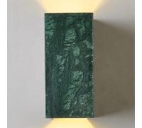 Nordic Green Marble Hallway Wall Sconce Indoor Lighting Minimalist Nature Alabaster Bedside Wall Lamp Mid Century Square Bathroom Vanity Wall Lamp for Living Room Stairs Aisle