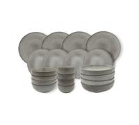 Nordic Grey Dinnerware Set 20 Piece Stoneware Plate Bowl Dish Kitchen Crockery