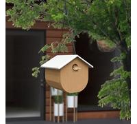 Nordic Habitat Wren House with teak finish.
