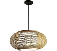 Nordic Handmade Woven Farmhouse Light Natural Color Art Chandelier Natural Ceiling Hanging Lamp Kitchen Dining Tea Room Living Lantern Fixtures Chandelier/60 * 25Cm