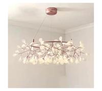 Nordic Hanging Living Room Chandelier Large Modern Kitchen Firefly Lamp Rose Gold Branch Lighting(D105cm 135lights)