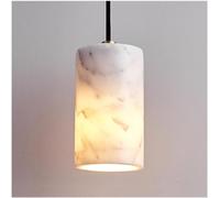 Nordic Home Decoration Long Tube Linear Small Chandelier Cylinder Natural Stone Black White Marble Pendant Light Kitchen Over Sink Modern Hanging Ceiling Lamp for Bedroom Living Room