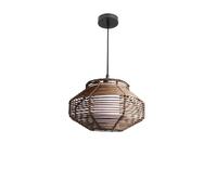 Nordic Hotel B&B Pendant Light Southeast Asia Hand-Woven Rattan Small HangingLamp 11.8in/17.7in Creative B&B Tea Room Bedroom Bedside Chaners for Clothing Store Cafe Lighting Fixture (M)