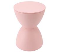Nordic Hours Drum Side Table - Modern Round Accent Stool Double-Sided Plastic Sofa Stool for Coffee Makeup Shoes Indoor & Outdoor Use ()